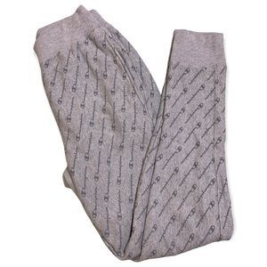 Champion Grey Cotton Reverse Weave Jogger Pants with Logo All-Over, S (Unisex)